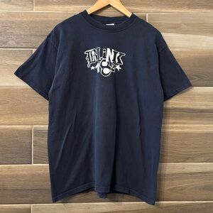 Vintage Y2K Blink 182 Faded Navy Band Tee  T Shirt Large Bunny Pop Punk 2000s